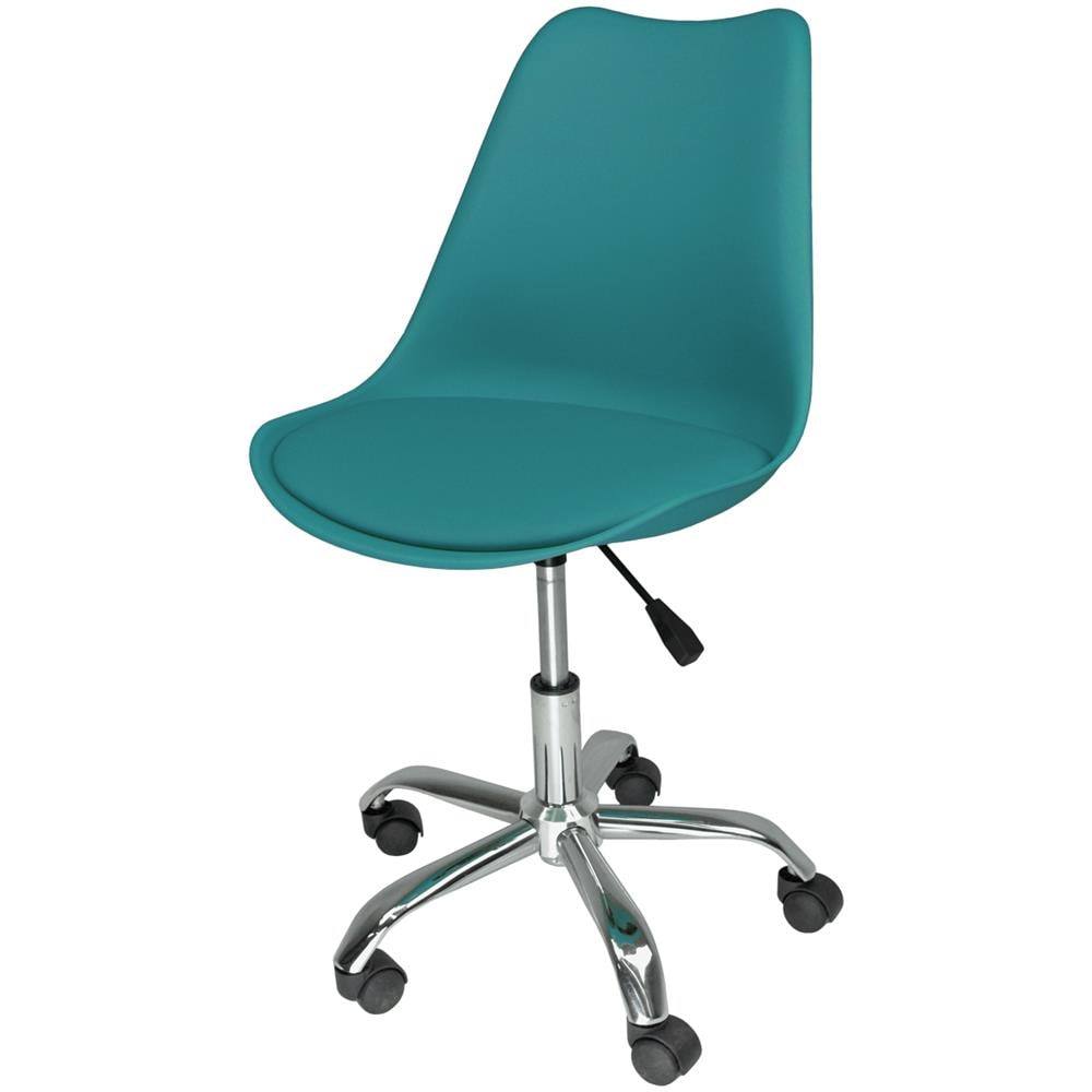 Sedia Da Ufficio Girevole, Sedia Da Scrivania Verde Petrolio Con Rotelle Mod. Sally - Foto 1