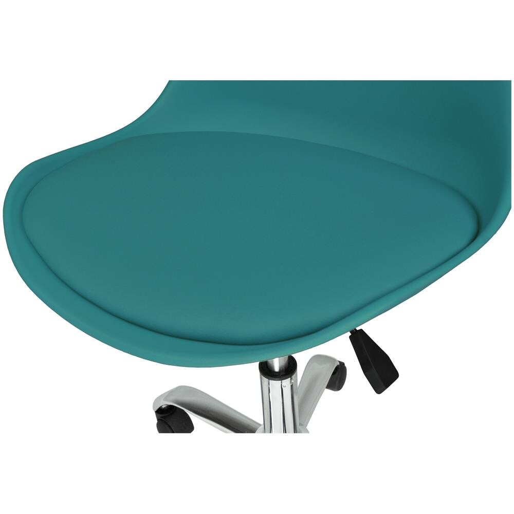 Sedia Da Ufficio Girevole, Sedia Da Scrivania Verde Petrolio Con Rotelle Mod. Sally - Foto 6