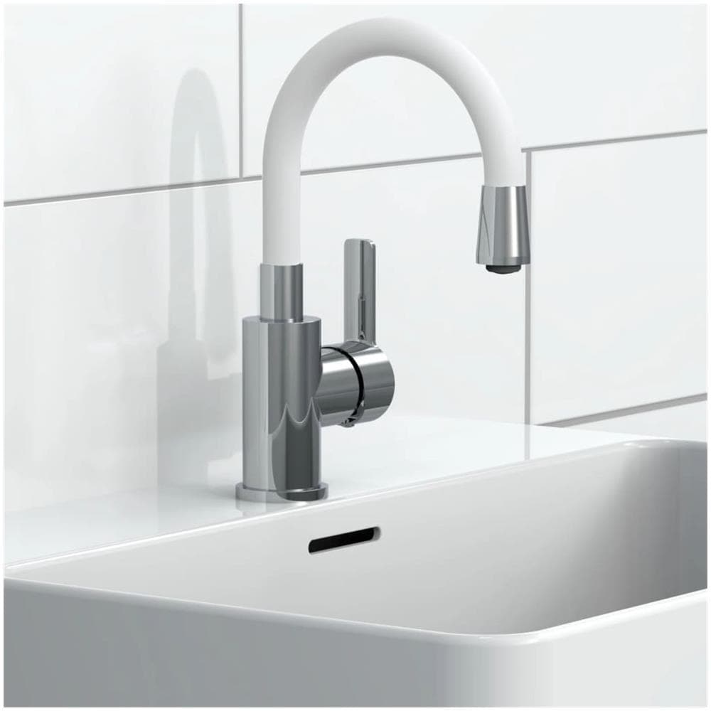 Miscelatore per Lavabo FLEXO Bianco Cromato - Foto 1
