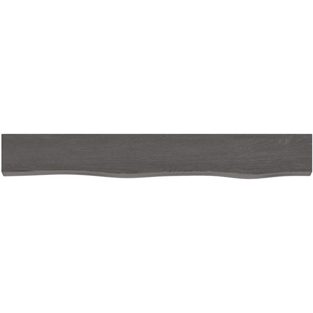 Ripiano Muro Marrone Scuro 80x10x6 cm Massello Rovere Trattato - Foto 2