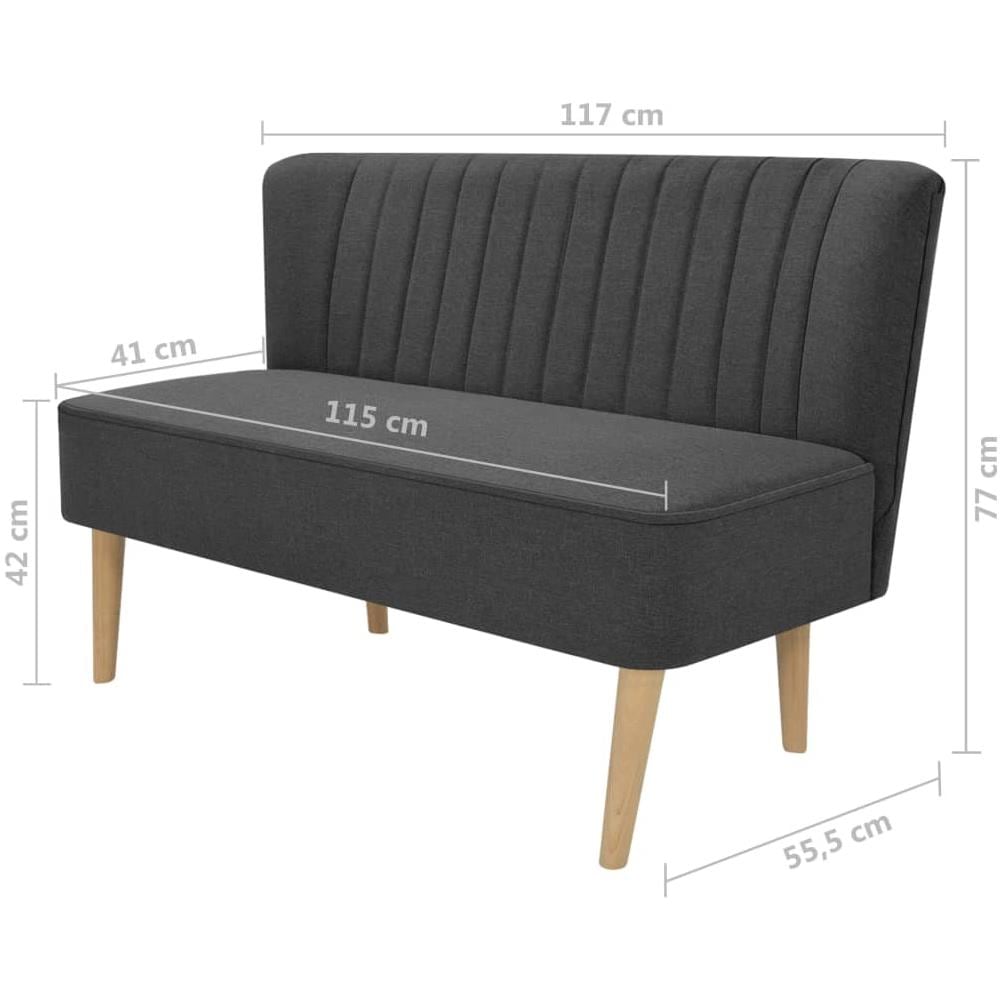 Divano in Stoffa 117x55,5x77 cm Grigio Scuro - Foto 4