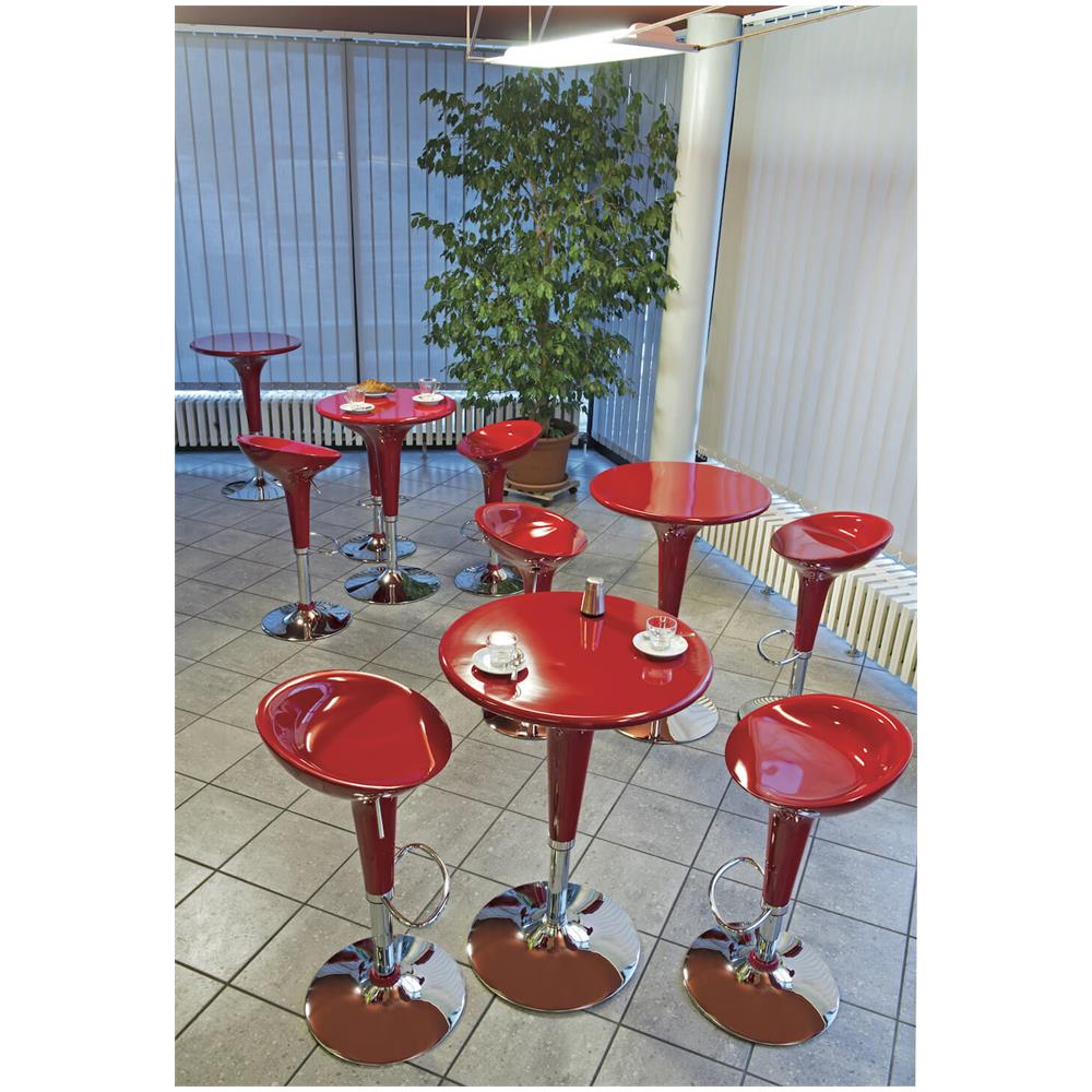 Sgabello Da Bar In Abs Rosso Ed Acciaio Hc 148r - Foto 2