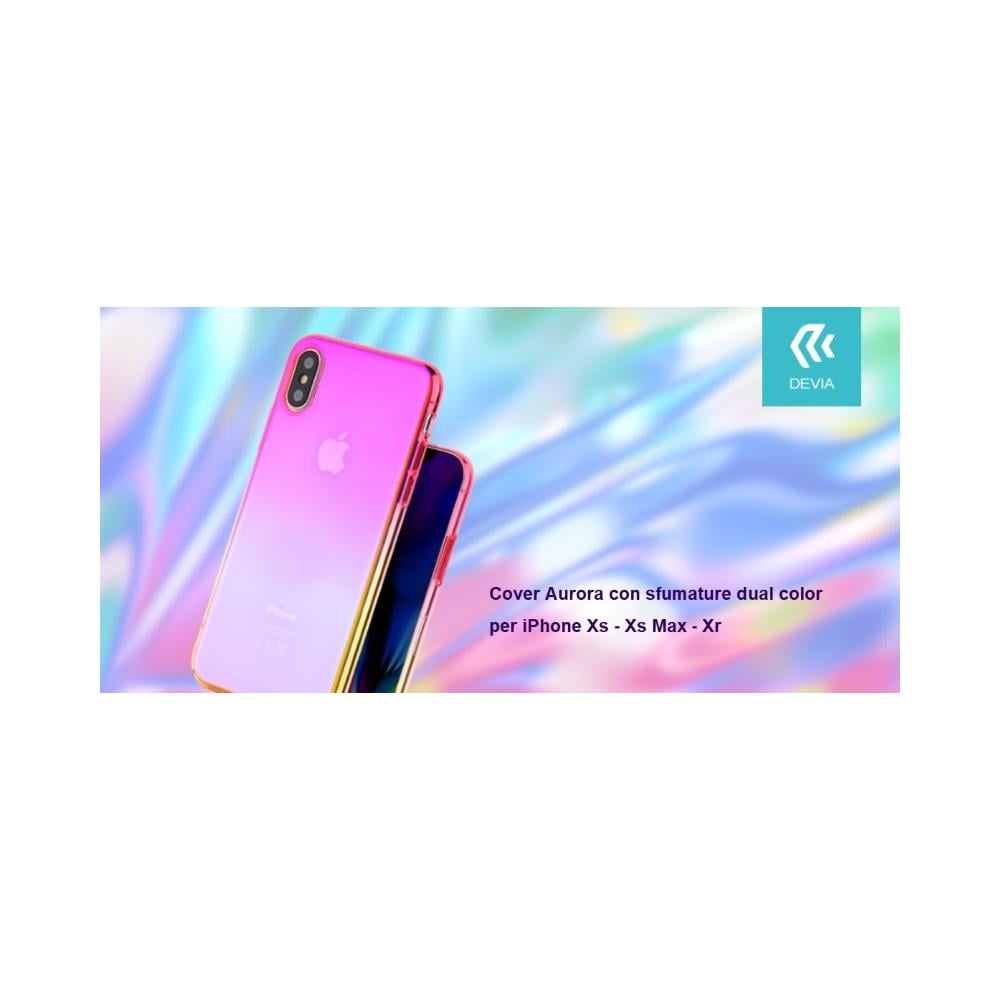 Cover Aurora Dual Color Porpora E Rosa Per Iphone Xr 6.1 - Foto 1
