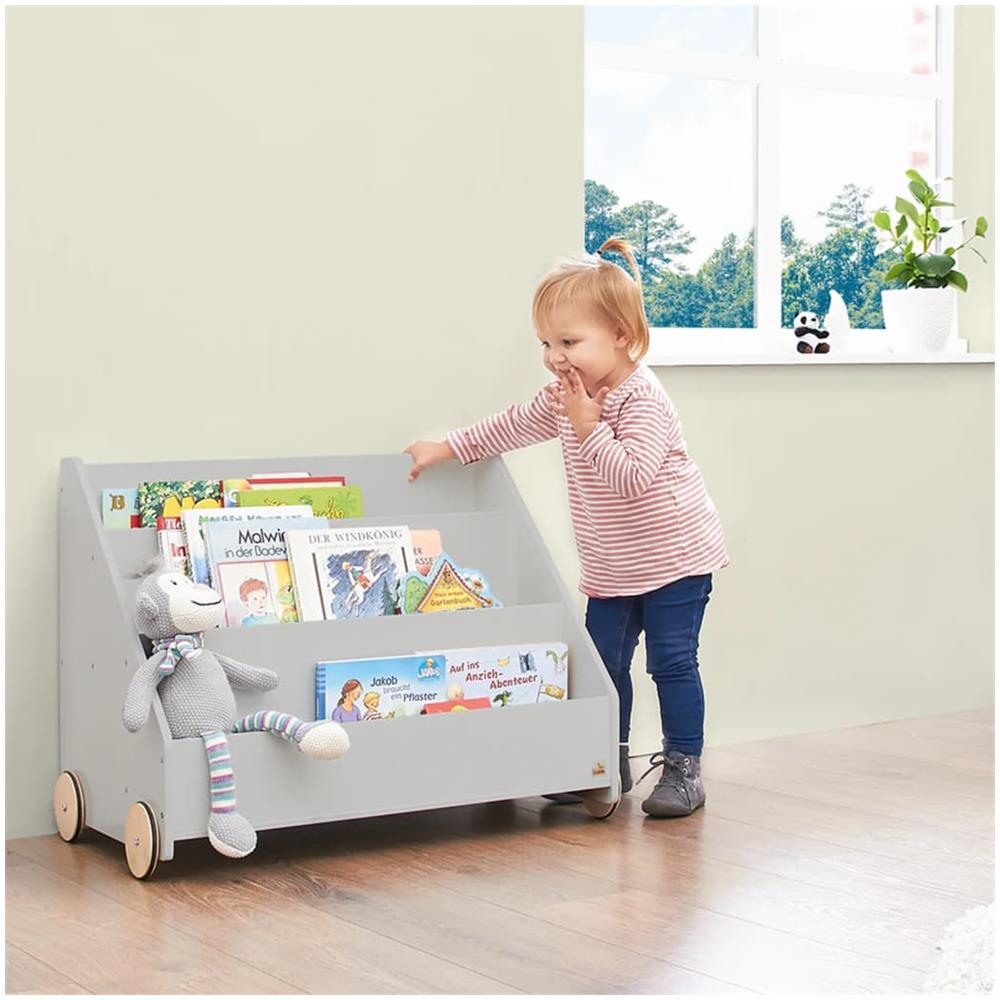 Libreria Per Bambini Lasse Grigia Con Ruote - Foto 2