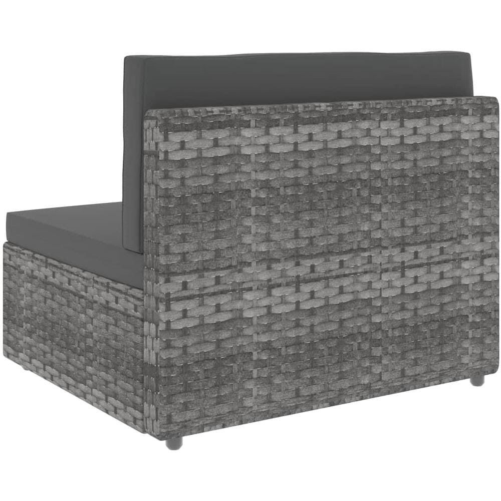 Set Divani Da Giardino 6 Pz In Polyrattan Grigio - Foto 8
