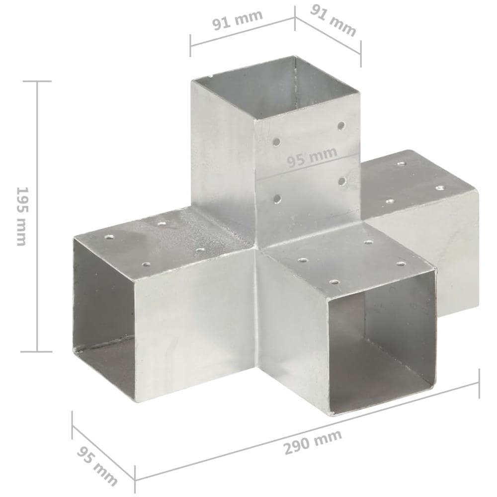 Connettore Per Pali A Forma Di X In Metallo Zincato 91x91 Mm - Foto 8