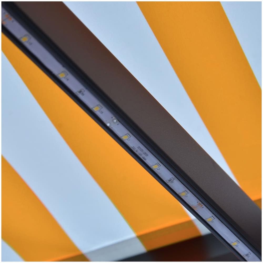Tenda da Sole Manuale con LED 300x250 cm Gialla e Bianca - Foto 2
