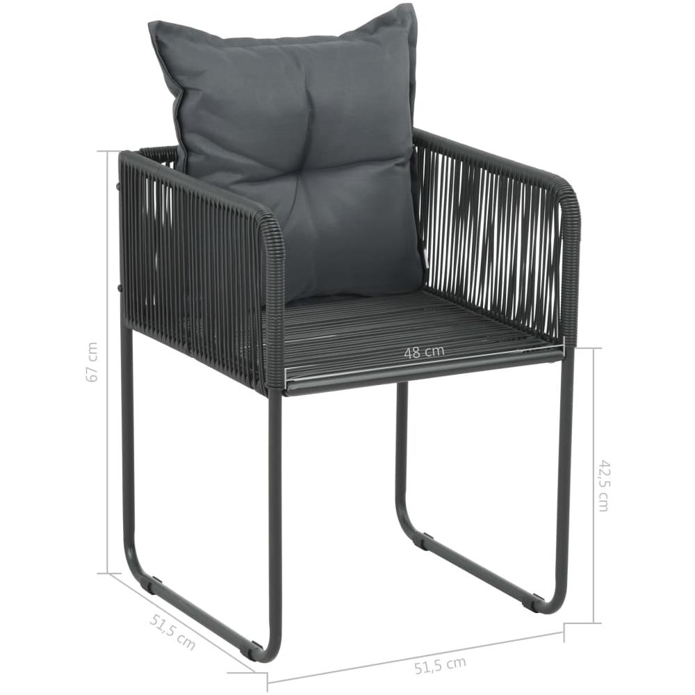 Set Da Pranzo Da Giardino 7 Pz In Rattan Pvc Nero E Marrone - Foto 8