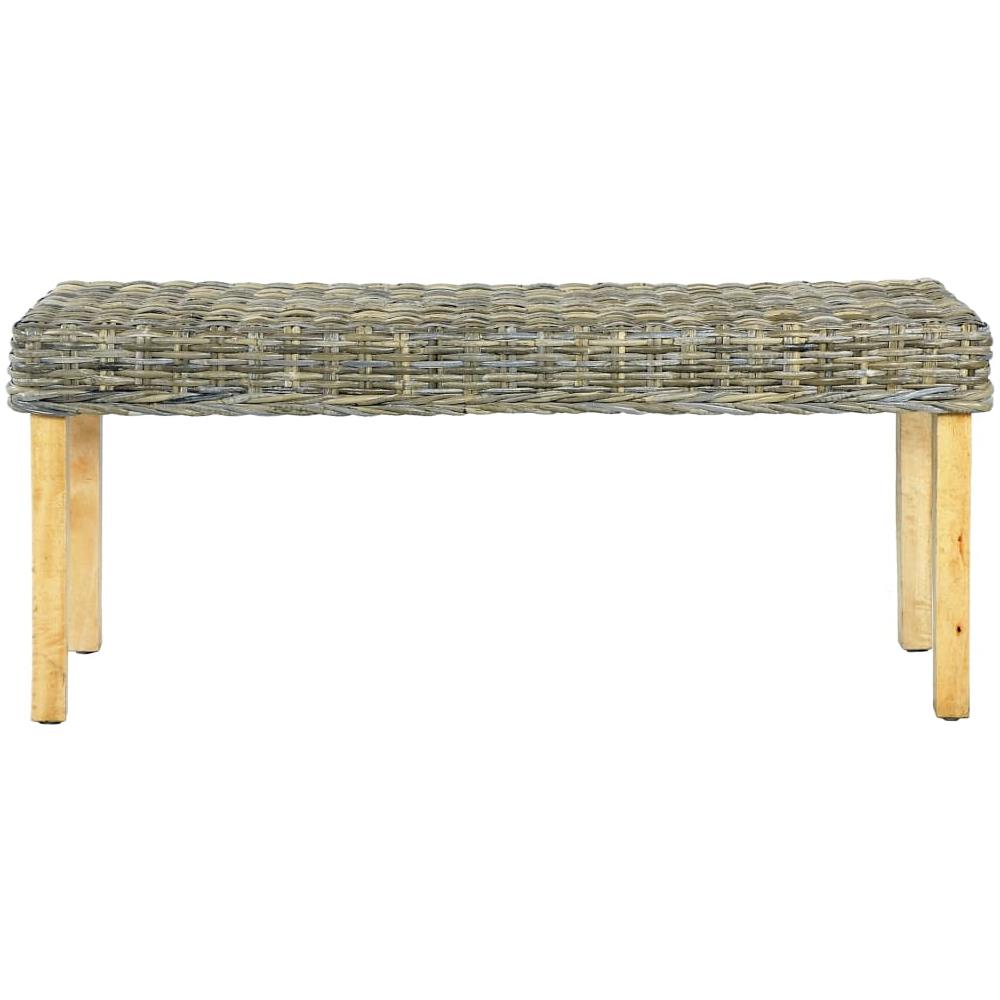 Panca 110 Cm In Rattan Naturale Kubu E Massello Di Mango - Foto 2