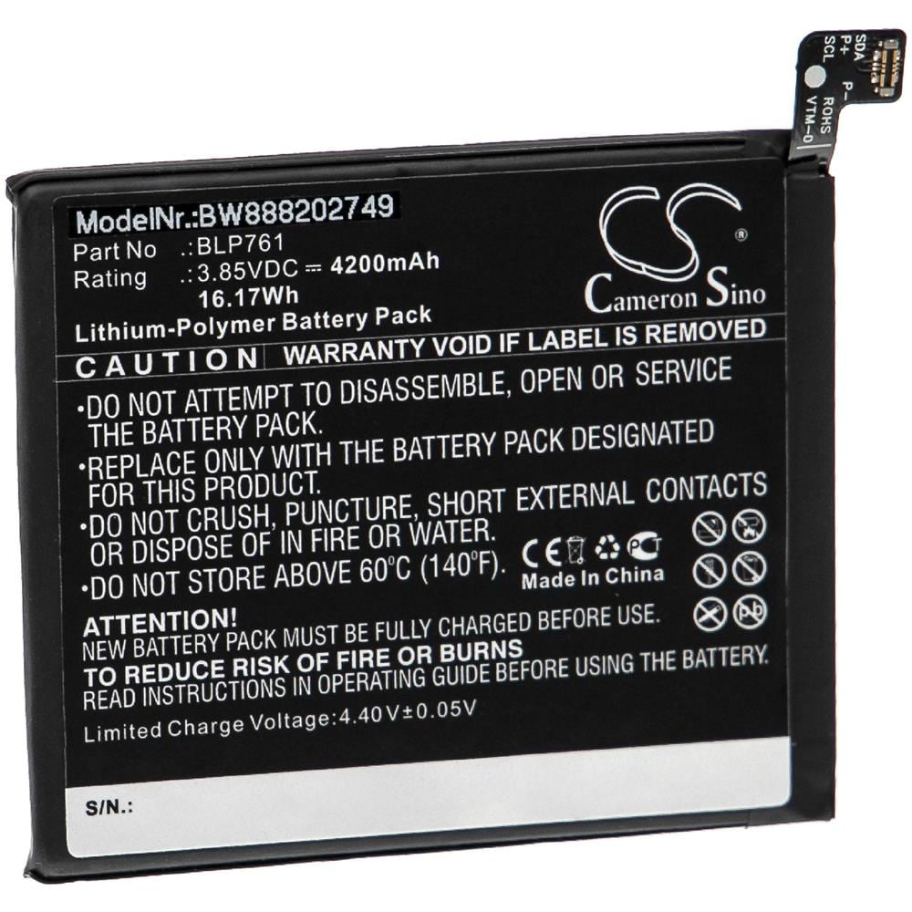 Batteria Sostituisce Oneplus Blp761 Per Smartphone Cellulare (4200mah, 3,85v, Li-poly) - Foto 1