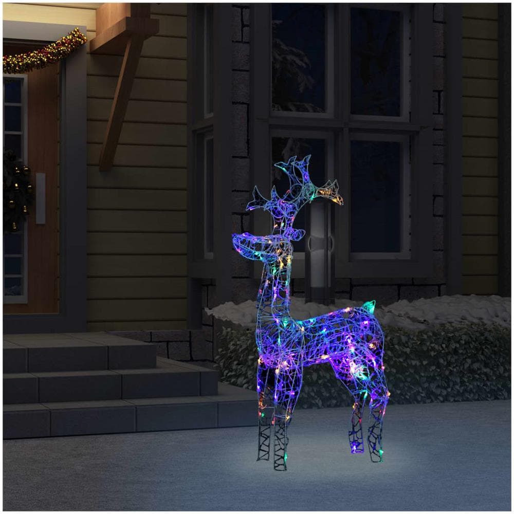 Renne e Slitta Decorazione Natale 90 LED 60x16x100 cm Acrilico - Foto 1