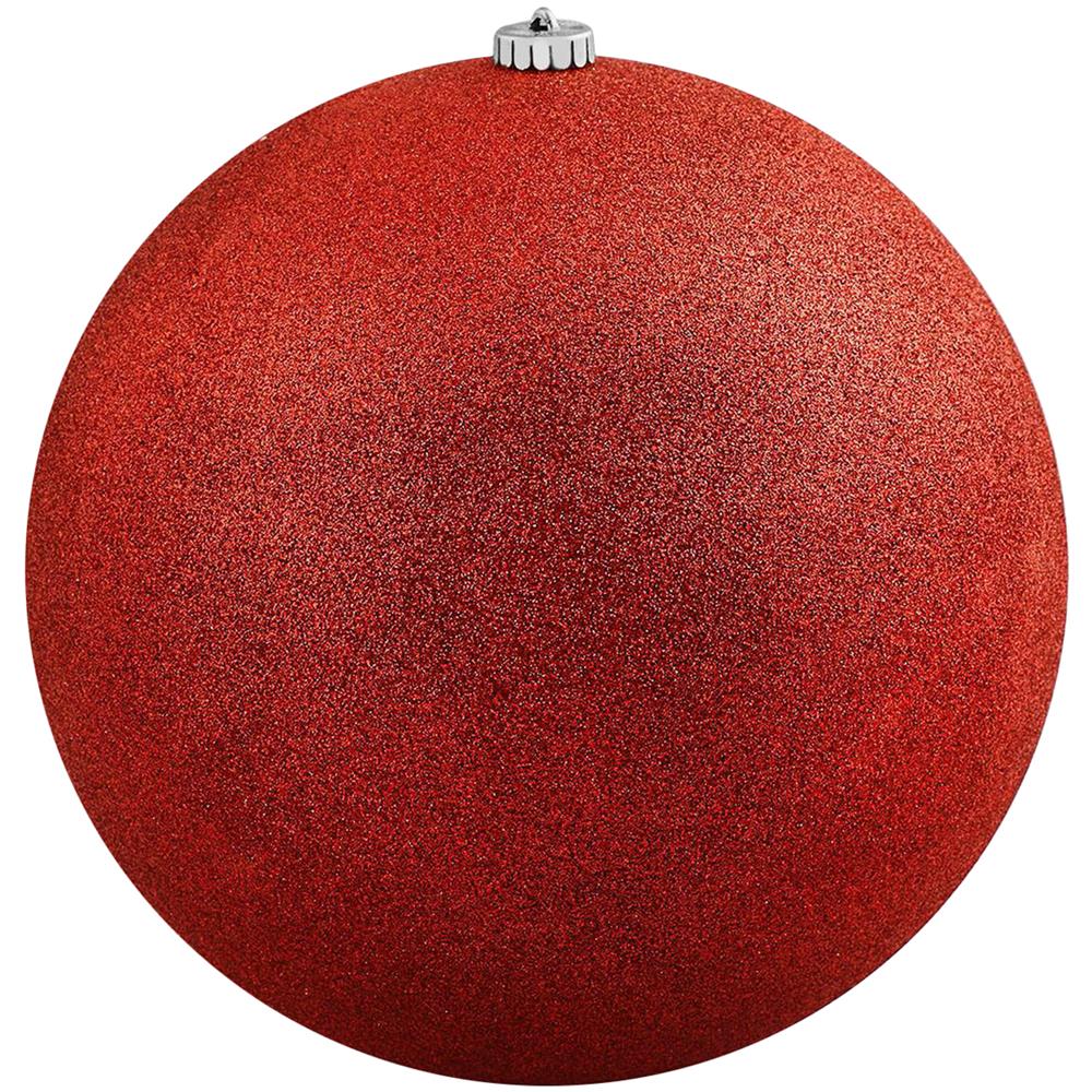 Palla Natale 25cm Poly Glitter Rossa Rosso - Foto 1