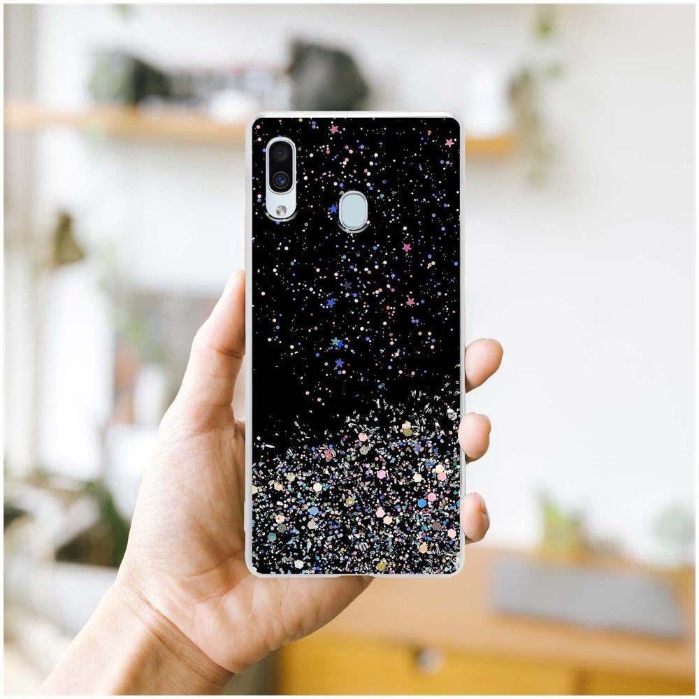 Custodia Compatibile Con Samsung Galaxy A40 In Nero Con Glitter - Coperchio Protettivo In Silicone Tpu Flessibile Con Glitter Scintillanti - Foto 7