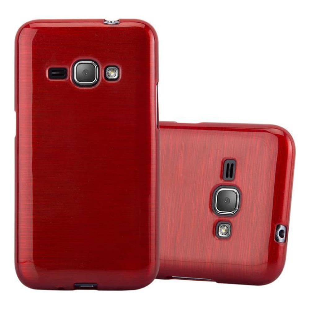 Custodia Compatibile Con Samsung Galaxy J1 2016 In Rosso - Coperchio Protettivo In Silicone Tpu Flessibile Con Design Spazzolato - Foto 1