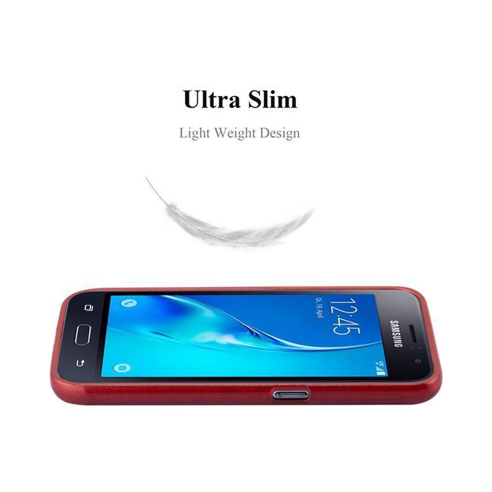 Custodia Compatibile Con Samsung Galaxy J1 2016 In Rosso - Coperchio Protettivo In Silicone Tpu Flessibile Con Design Spazzolato - Foto 8