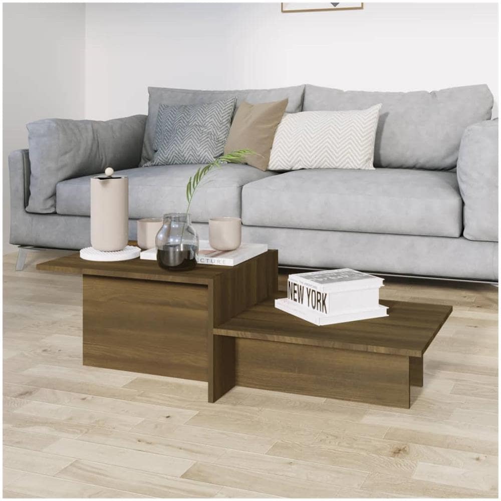 Tavolino Marrone Rovere 111,5x50x33 Cm In Legno Ingegnerizzato - Foto 2