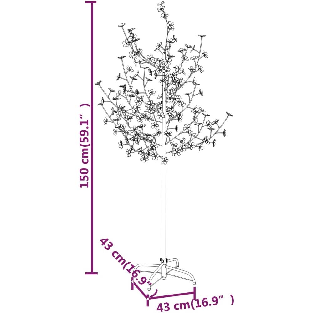 Albero di Ciliegio con 120 LED Bianco Caldo 150 cm - Foto 7