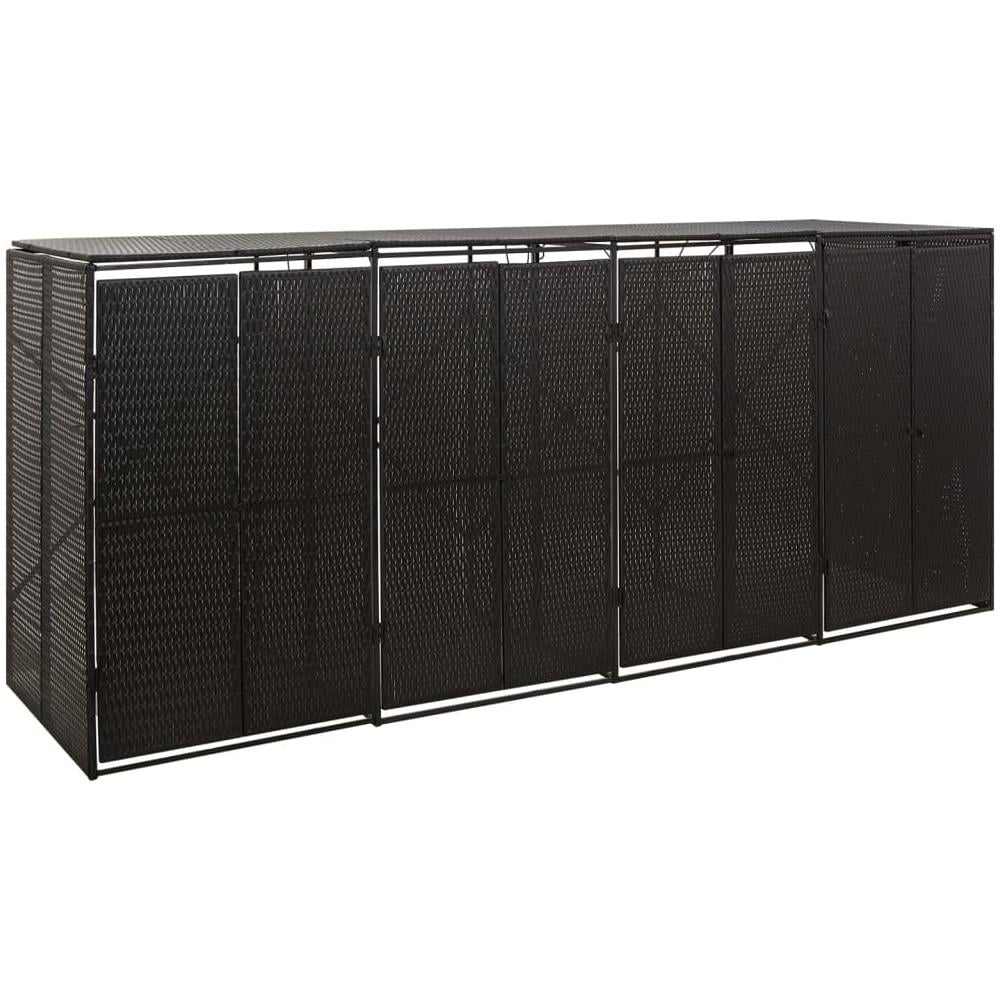 Copribidone Quadruplo Nero 274x80x117 Cm In Polyrattan - Foto 1