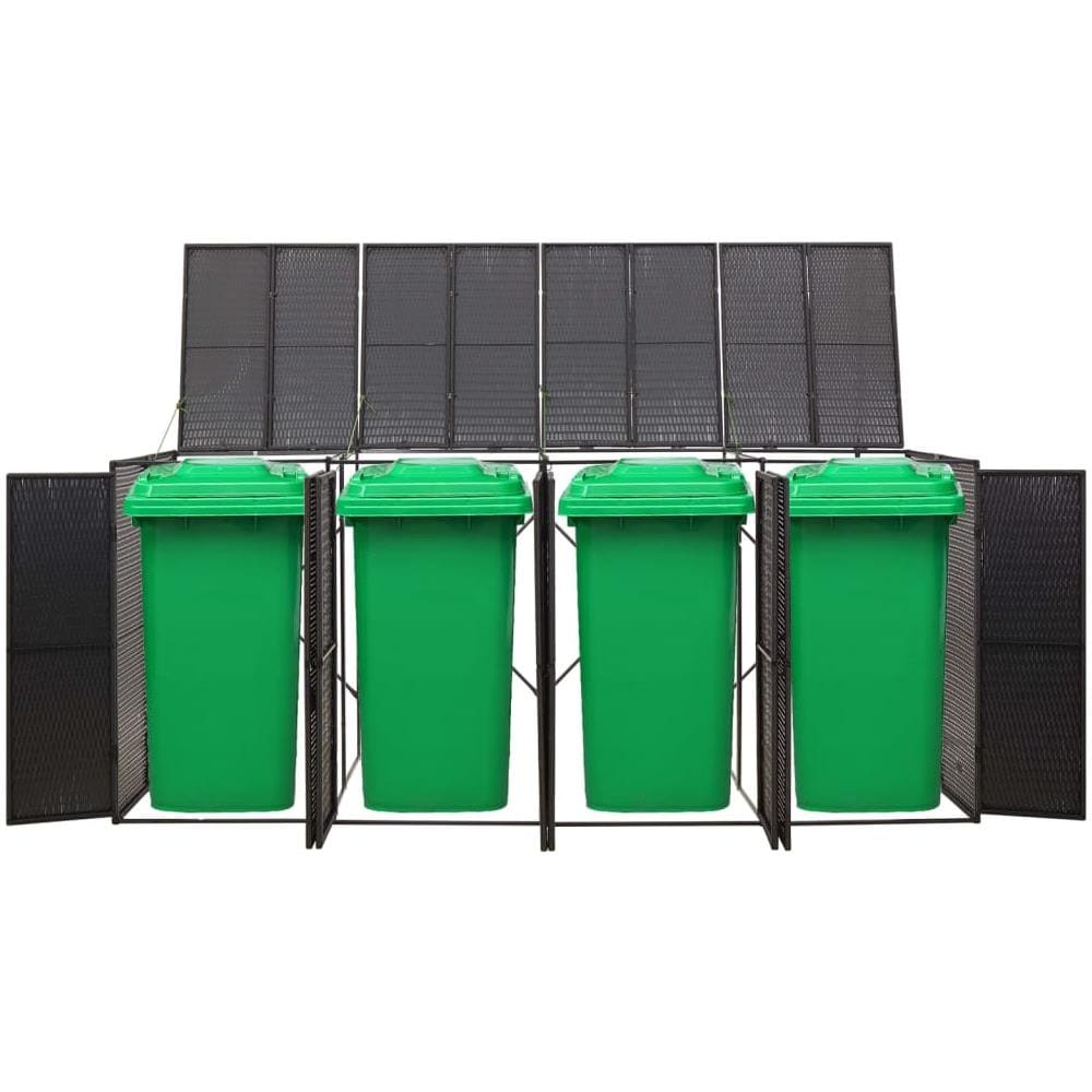 Copribidone Quadruplo Nero 274x80x117 Cm In Polyrattan - Foto 2