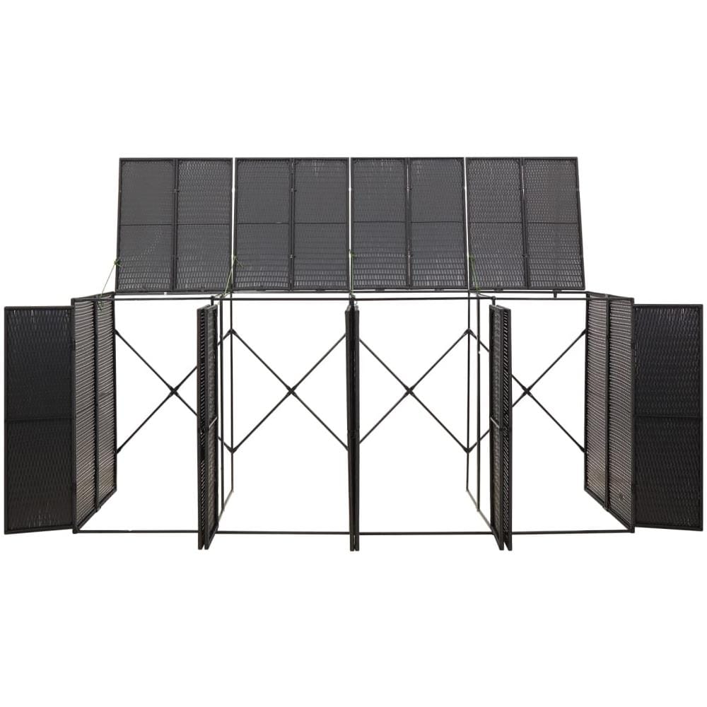 Copribidone Quadruplo Nero 274x80x117 Cm In Polyrattan - Foto 3