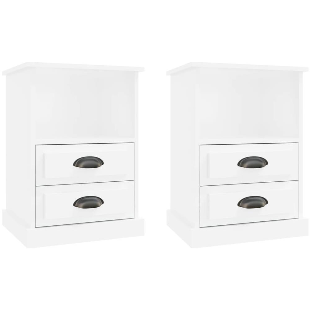 Comodini 2 Pz Bianco Lucido 43x36x60 Cm - Foto 2
