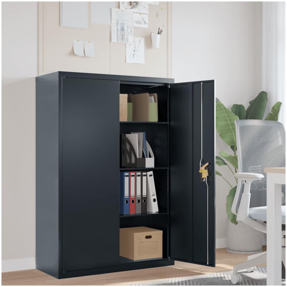 Armadio Classificatore VidaXL Grigio - 4 Cassetti In Acciaio 46x62x133 Cm - Foto 11