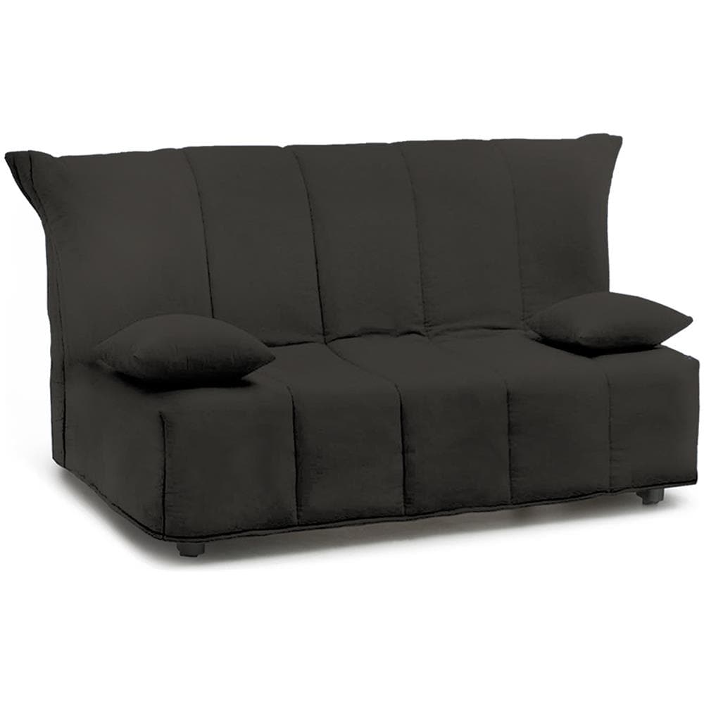 Divano Letto Alisee, Divano A 2 Posti, 100% Made In Italy, Sofà Soggiorno Con Apertura A Carrello, In Tessuto Imbottito, Con Cuscini Inclusi, Cm 125x90h85, Grigio - Foto 2