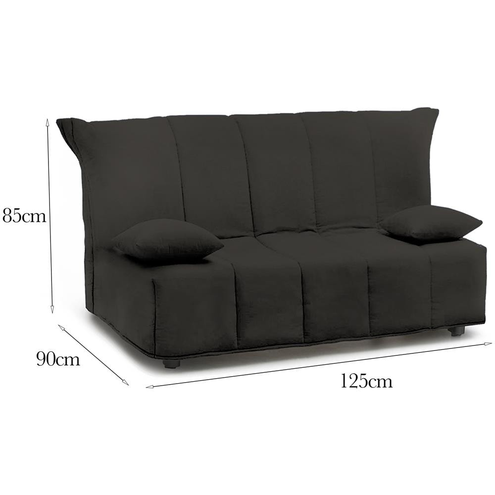 Divano Letto Alisee, Divano A 2 Posti, 100% Made In Italy, Sofà Soggiorno Con Apertura A Carrello, In Tessuto Imbottito, Con Cuscini Inclusi, Cm 125x90h85, Grigio - Foto 4