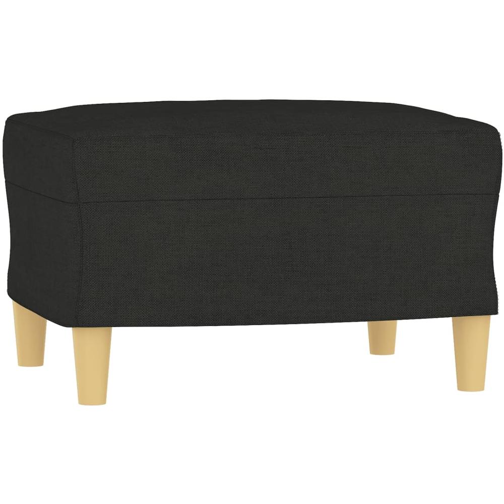 Divano A 3 Posti Con Poggiapiedi Nero 180 Cm In Tessuto - Foto 6