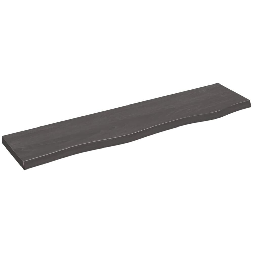 Ripiano Muro Marrone Scuro 80x20x2 cm Massello Rovere Trattato - Foto 1