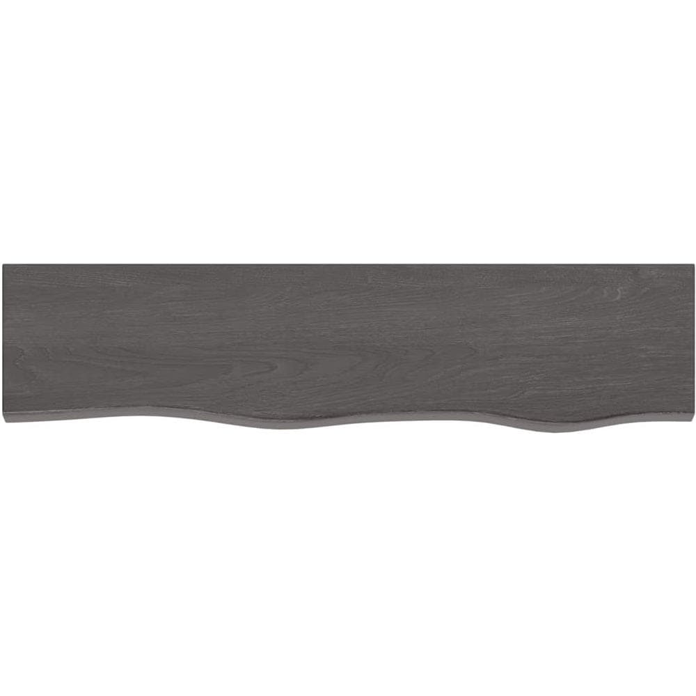 Ripiano Muro Marrone Scuro 80x20x2 cm Massello Rovere Trattato - Foto 2