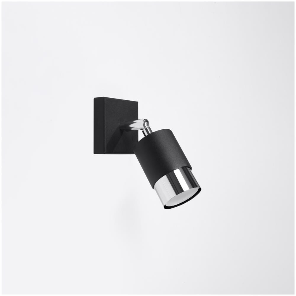 Lampada Da Parete Nero Nero /cromo Sl. 1064 - Moderno Lampade Da Parete Nero /cromato 16x8x17.5 Cm - Foto 2