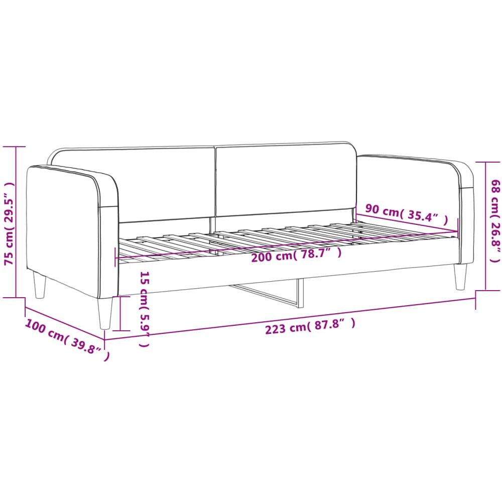 Letto Da Giorno Grigio Chiaro 90x200 Cm In Tessuto - Foto 7