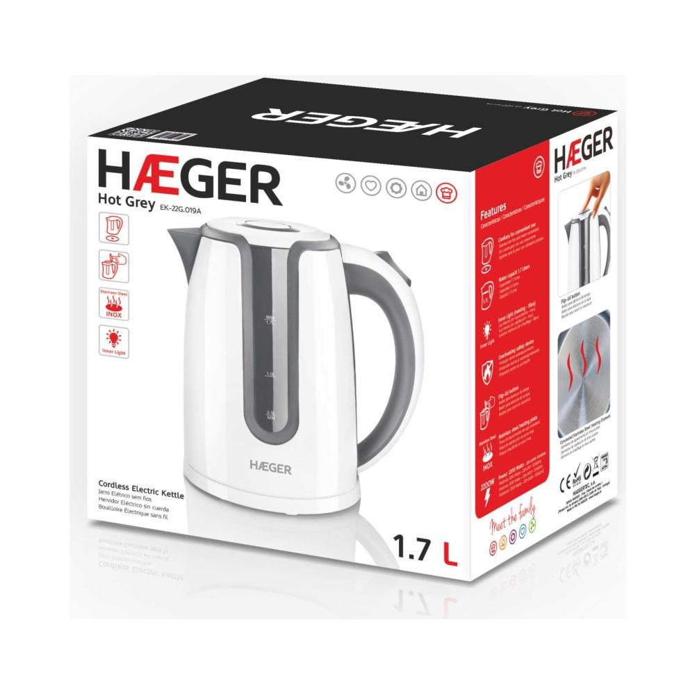 Bollitore elettrico EK-22G. 019A Capacita 1.7 L Potenza 2200W Colore Bianco - Foto 2