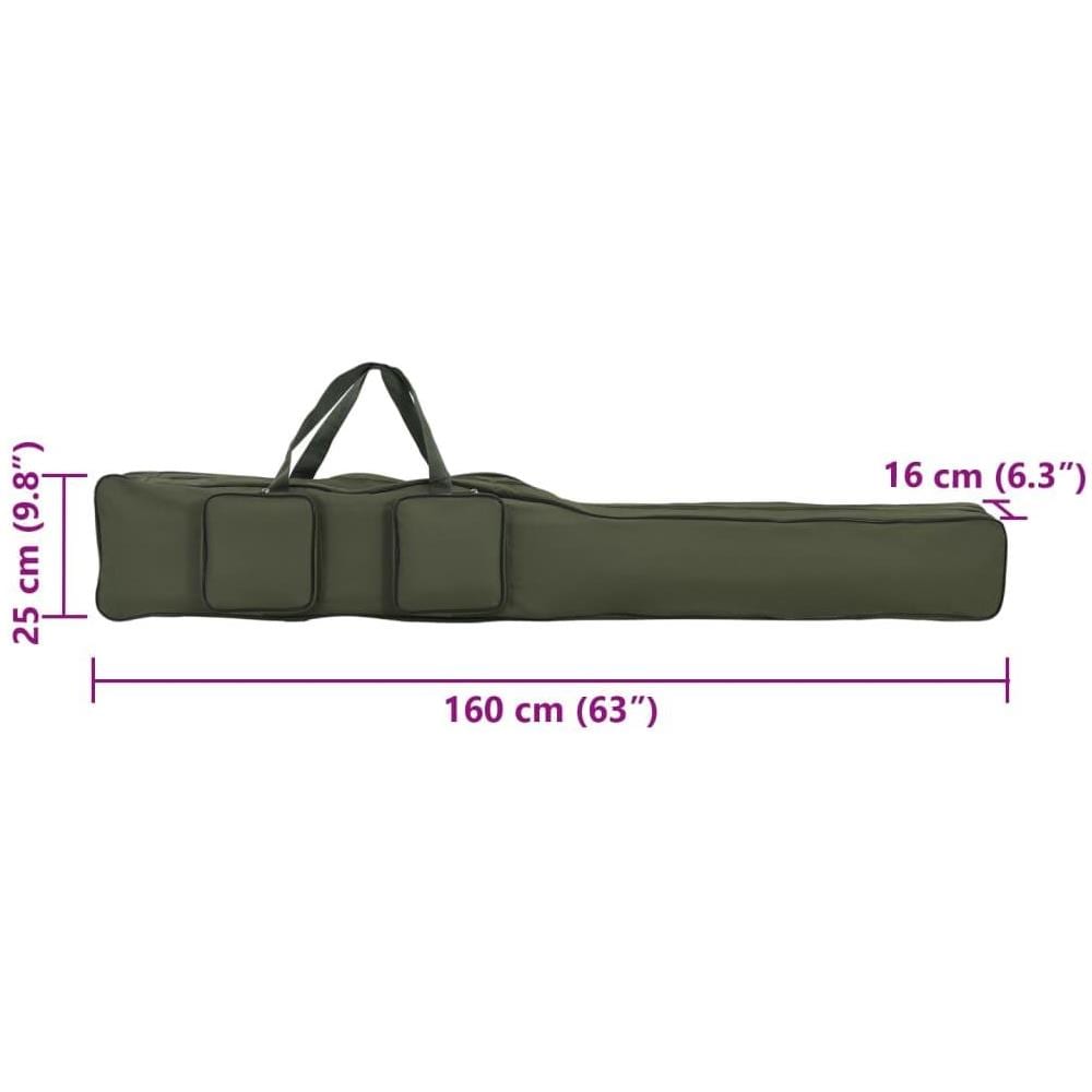 Borsa per Canna da Pesca Verde 160 cm in Tessuto Oxford - Foto 7