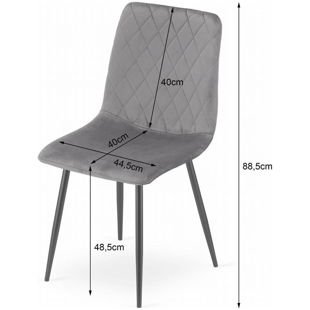 Sedia TURIN in velluto beige, design ergonomico x2 - Foto 6