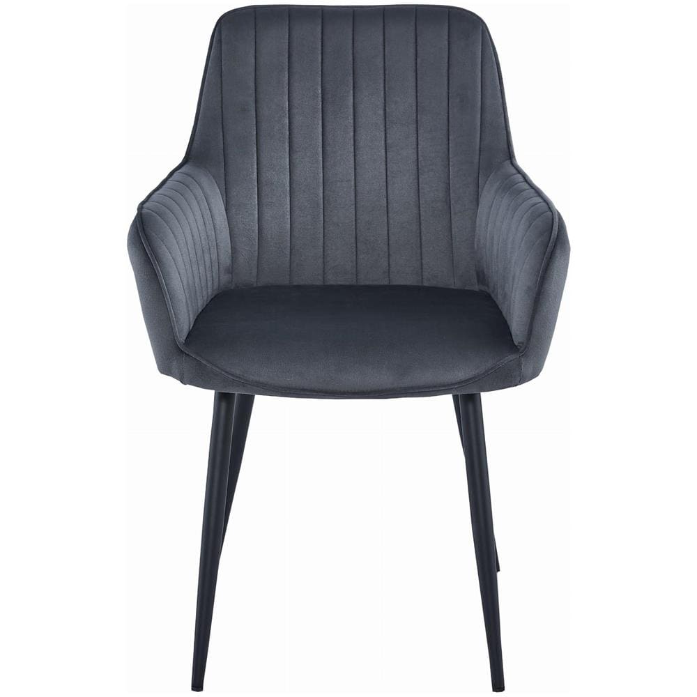 Sedia SELO - Velluto grigio scuro con gambe nere - Foto 2