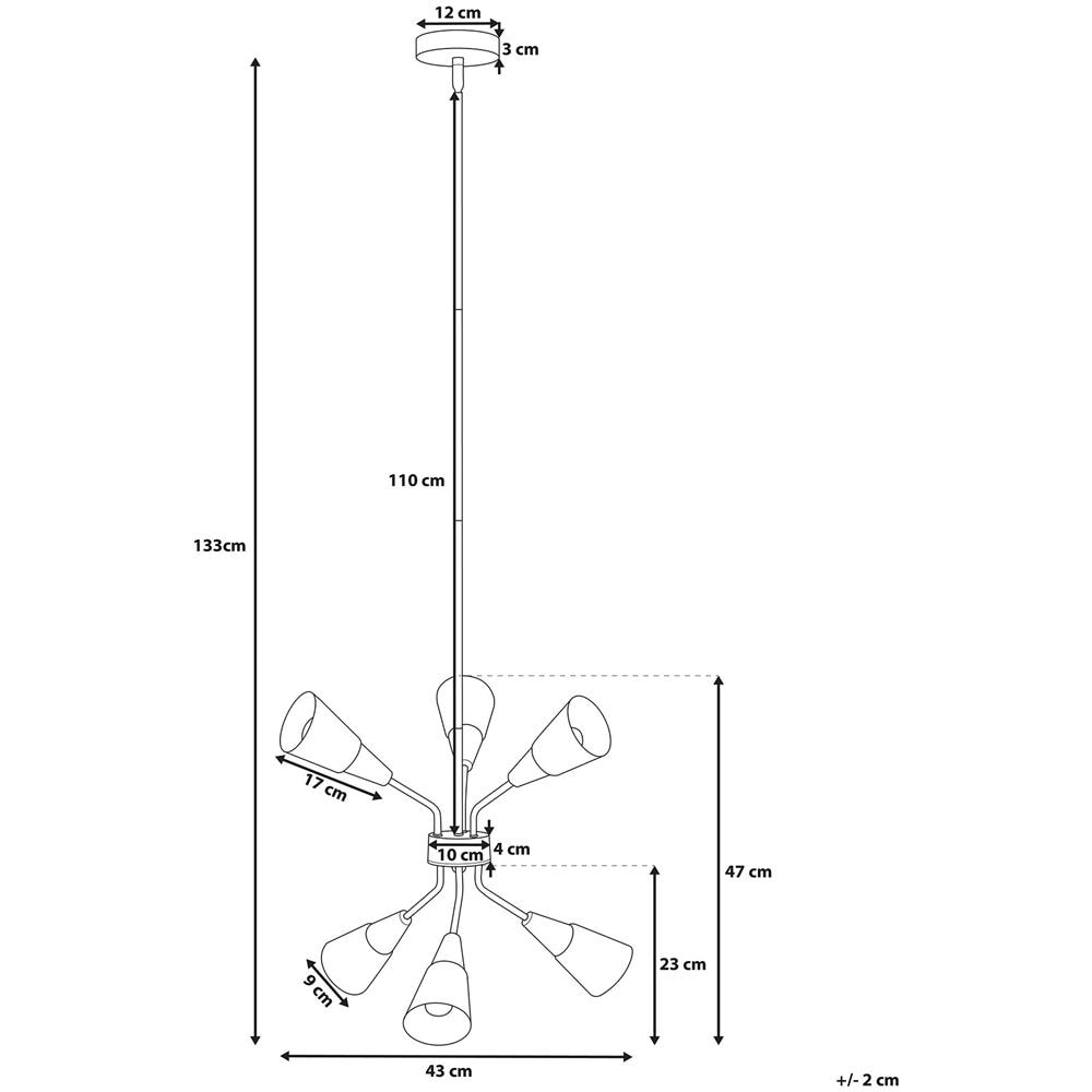 Lampadario A 6 Punti Luce In Metallo Bianco / oro Aroyo Vi - Foto 2