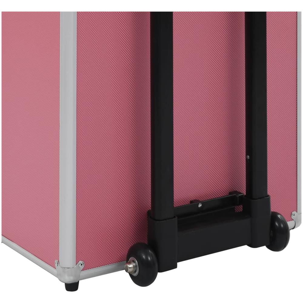 Valigia Trolley Per Cosmetici In Alluminio Rosa - Foto 8