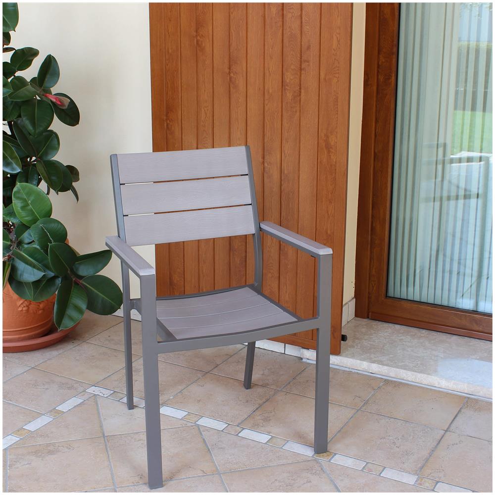 Xanthus - Poltrona Da Giardino In Alluminio E Polywood Impilabile - Foto 2