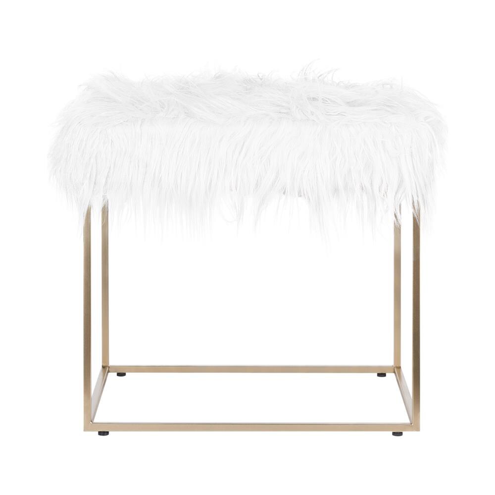 Sgabello Peloso In Colore Bianco Manhattan - Foto 2