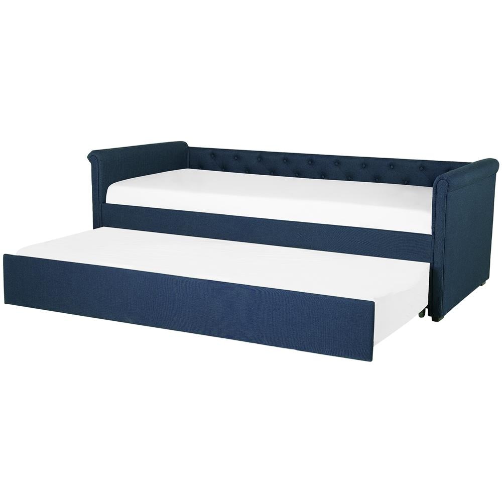 Letto Da Giorno In Tessuto Blu Marino 80x200cm Libourne - Foto 1