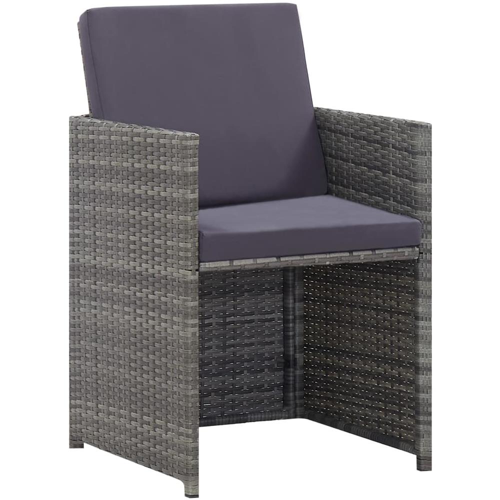 Set Da Pranzo Da Giardino 13 Pz Polyrattan E Acacia Antracite - Foto 2