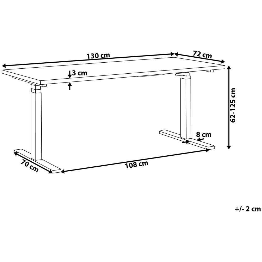 Scrivania Grigio / Nero 130 X 72 Cm Altezza Regolabile Elettricamente Destin Ii - Foto 2