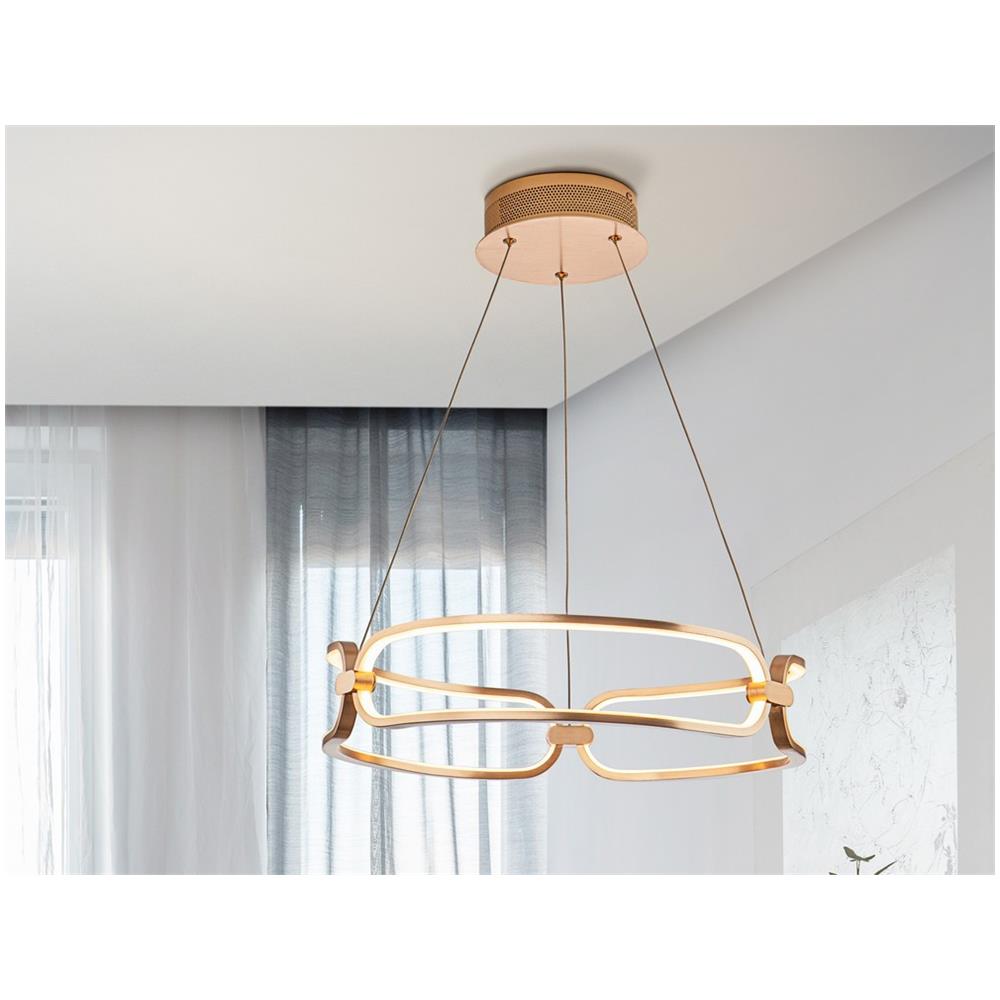 Lampada A Sospensione A Led Integrata, Oro Rosa - Foto 1