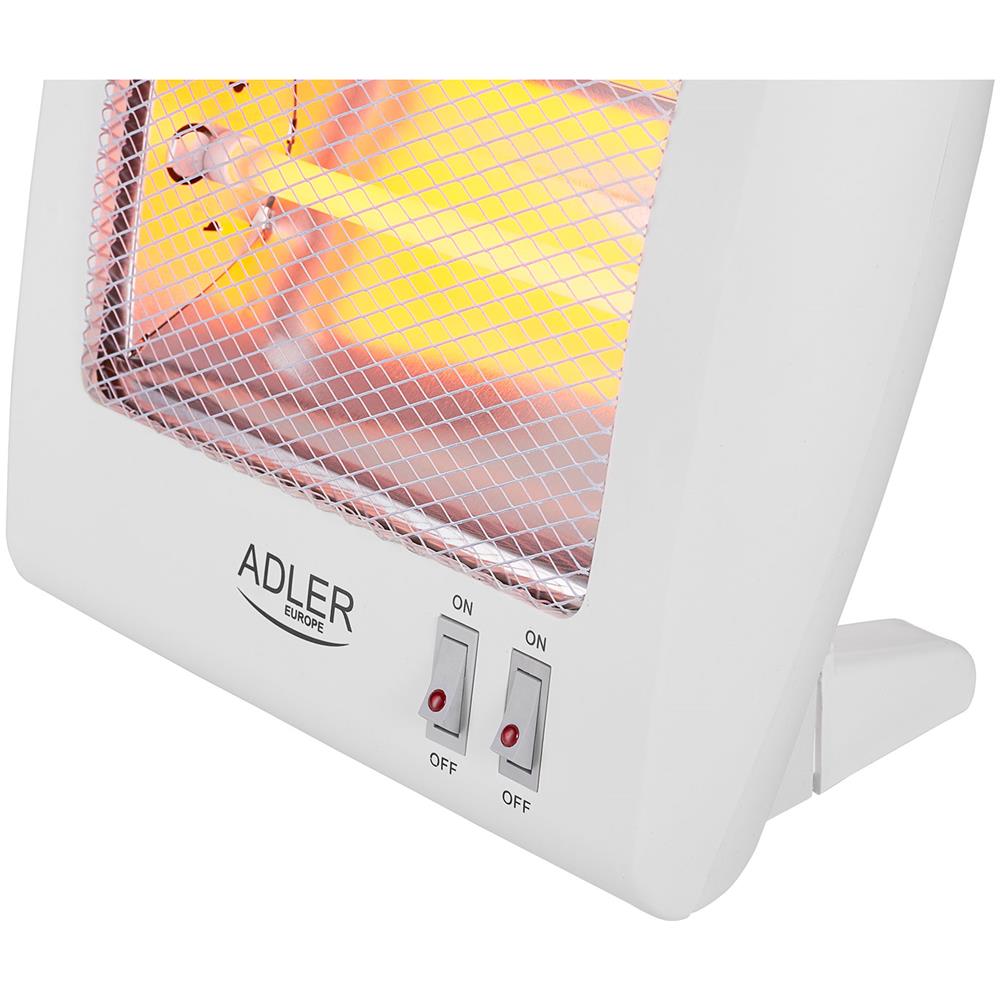 Ad 7709 Riscaldatore Elettrico Stufa Al Quarzo 2 Lampade Infrarossi 2 Livelli Potenza 800w - Foto 2