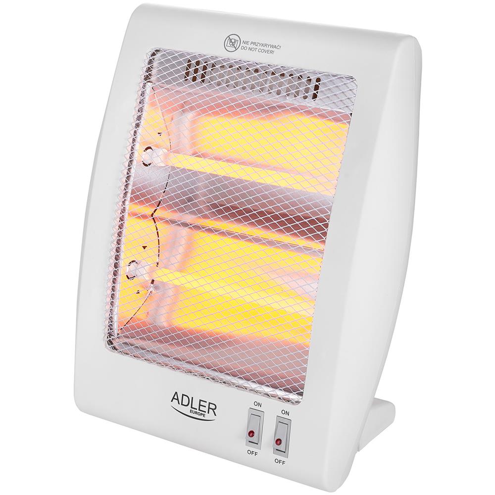 Ad 7709 Riscaldatore Elettrico Stufa Al Quarzo 2 Lampade Infrarossi 2 Livelli Potenza 800w - Foto 1