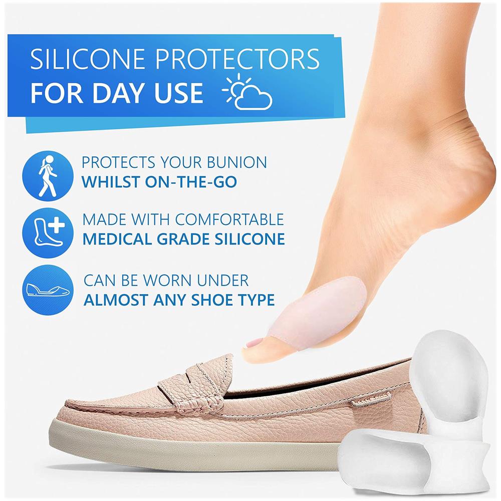 Sport Laboratorio Bunion Correttori Day Kit Notte 2x Bunion Stecche E 2x Big Toe Gel Raddrizzatori Guida Relief Libero Bunion Bunion Alluce Valgo Sollievo Dal Dolore E Protezione Misura Adattabile - Foto 4
