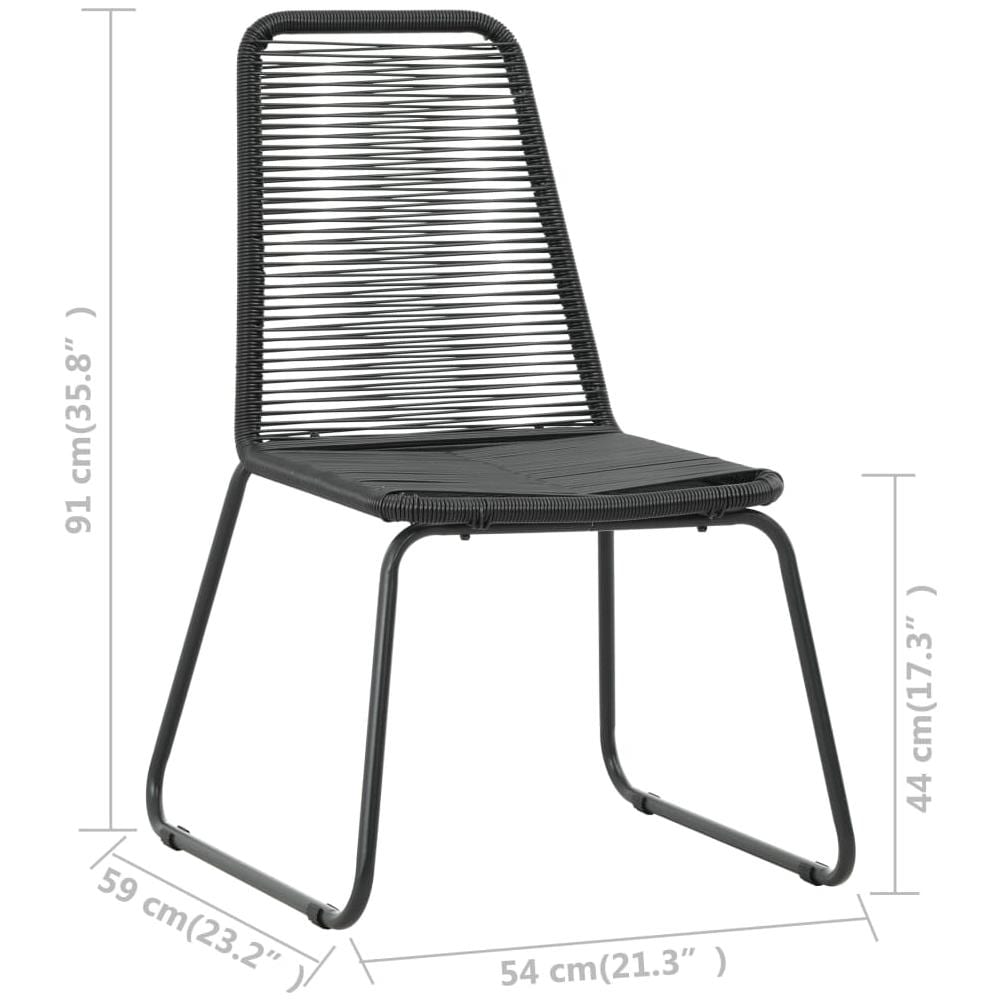 Set Da Pranzo Da Giardino 5 Pz In Rattan Pvc Nero - Foto 7