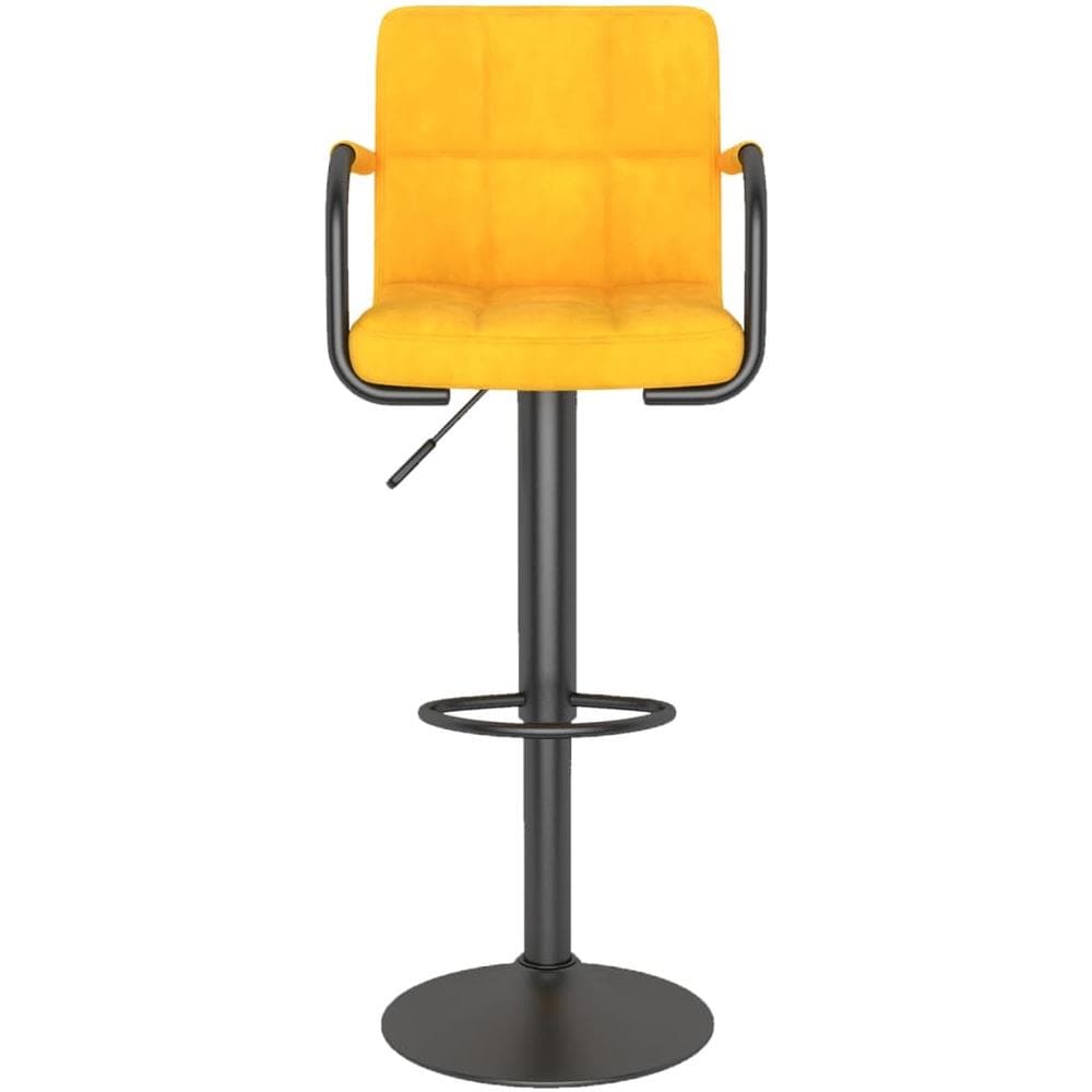 Sgabelli Da Bar 2 Pz Giallo Senape In Velluto - Foto 3